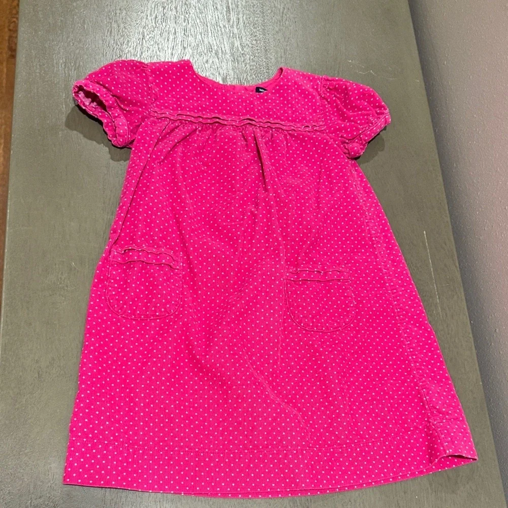 GAP Pink Corduroy Dress with White Polka Dots size 5T